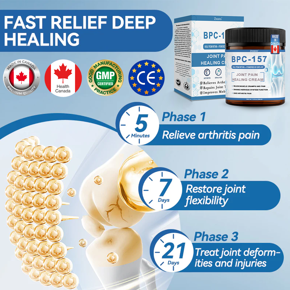 ✅ Zvoe𝐯𝗼® 𝗕𝖯𝖢-𝟏𝟓𝟕 Joint Healing Cream (🏅Gentle, Effective Relief for Arthritis & Stiff Joints | Health Canada Approved)