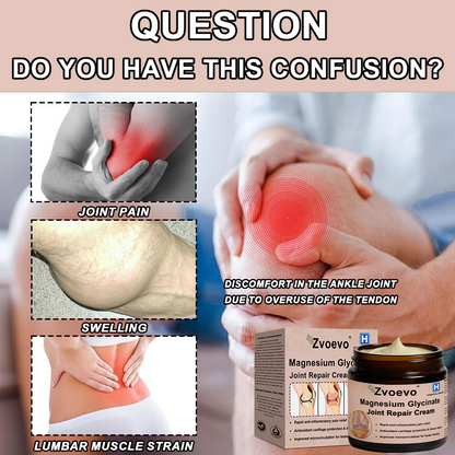 ✅ Zvoevo® Magnesium Glycinate Joint Repair Cream (Effective relief for arthritis, nerve pain, muscle spasms, rheumatic conditions, and sports injuries)