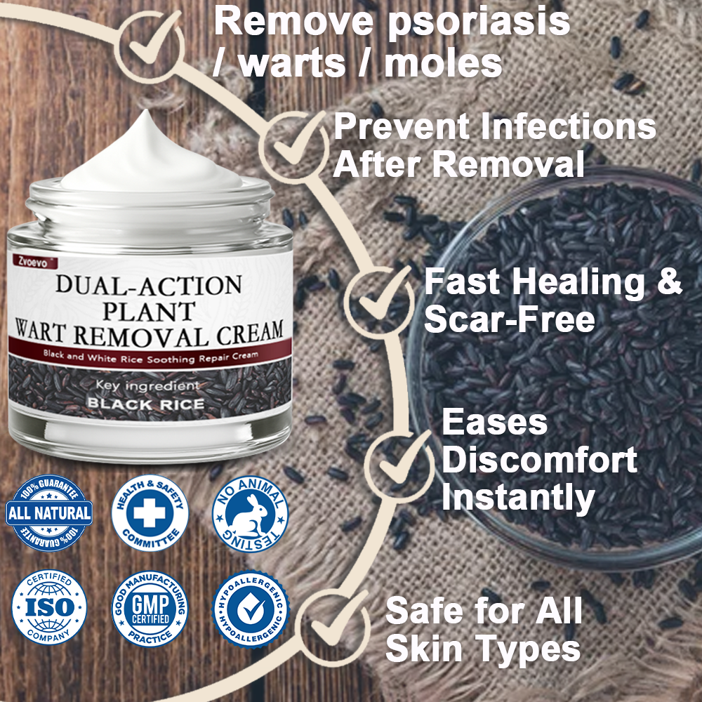 50% Discount Zvoevo® Black Rice Skin Repair Essence Cream 👨‍⚕️ MHRA Certified (Eliminates warts and skin tags, relieves psoriasis, improves keratin build-up and follicular keratinization, fades pigmentation, sun spots & age spots)