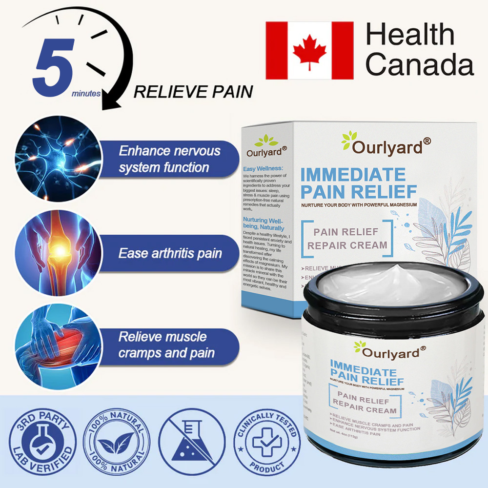 ✨Health Canada Approved: Ourlyard® Magnesium Pain Healing Bone Cream  (Treatment for arthritis, neuropathyy, rheumatic diseases, muscle spasms, twitches and sports injuries)